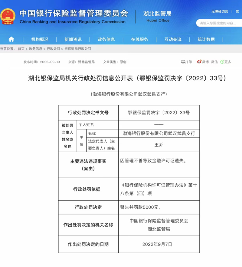 行政處罰信息公開表截圖。