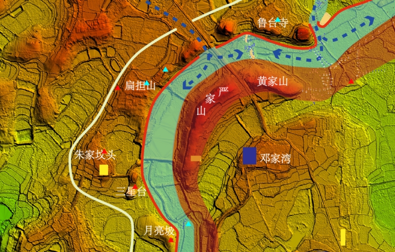 城西北的外郭城示意圖。天門石家河城址考古隊(duì)供圖